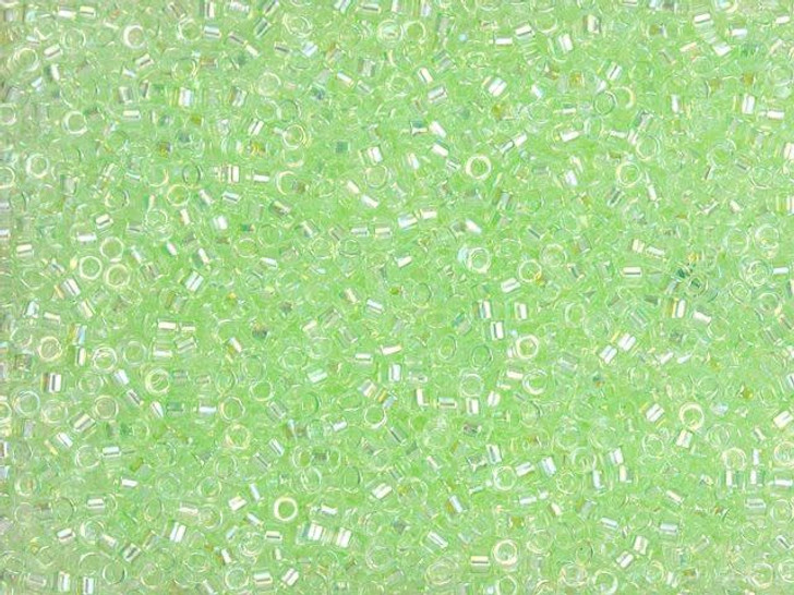 TOHO Treasure 11/0 Transparent Dyed Spring Green Rainbow Seed Bead 2.5-Inch Tube