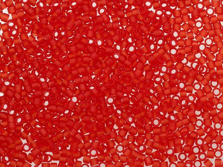 TOHO Treasure 11/0 Transparent Frosted Light Siam Ruby Seed Bead 2.5-Inch Tube