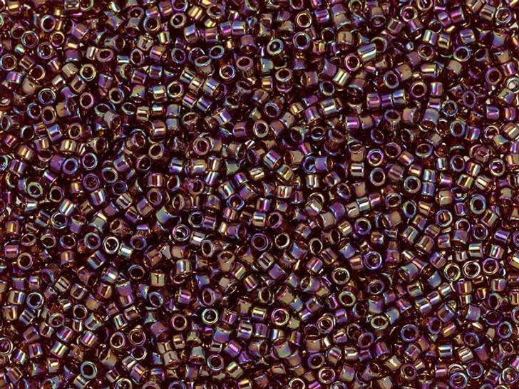 TOHO Treasure 11/0 Transparent Garnet Rainbow Seed Bead 2.5-Inch Tube