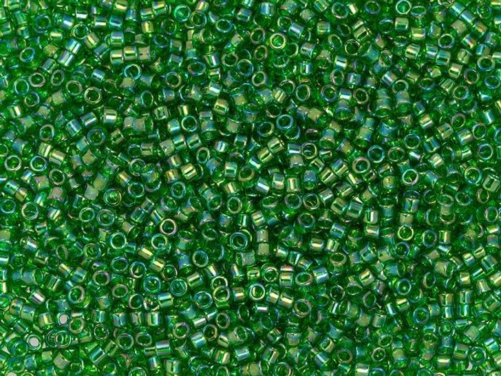 TOHO Treasure 11/0 Transparent Grass Green Rainbow Seed Bead 2.5-Inch Tube