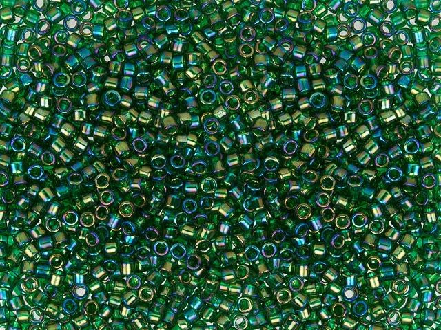 TOHO Treasure 11/0 Transparent Rainbow Green Emerald Seed Bead 2.5-Inch Tube