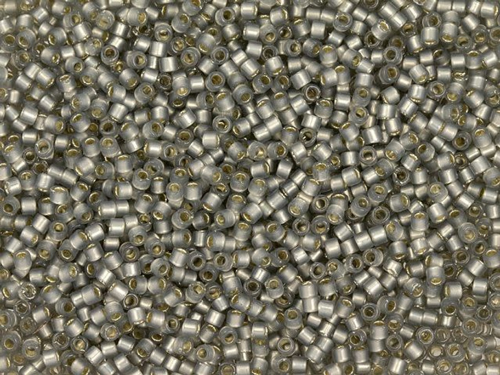 TOHO Treasure 11/0 Transparent Silver-Lined Milky Topaz Gray Seed Bead 2.5-Inch Tube