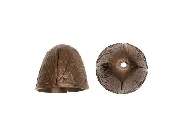 Vintaj Natural Brass 12 x 12mm Roman Leaf Bead Cap