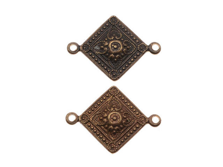 Vintaj Natural Brass 21 x 15mm Tiled Metalwork Link