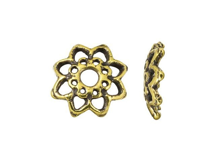 Anna Bronze Antique Brass 13mm Floral Bead Cap