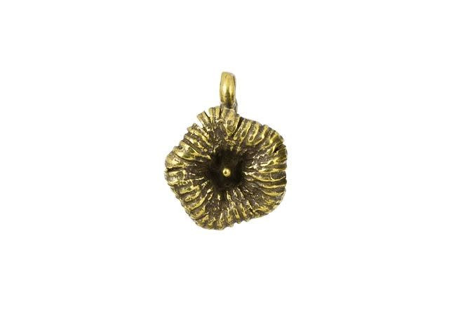 Anna Bronze Antique Brass Curved Floral Charm