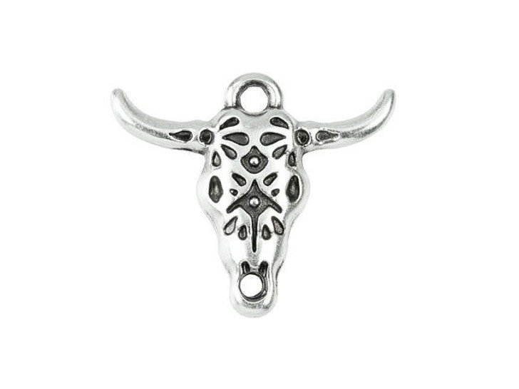 25 x 22mm Antique Silver-Plated Bull Head Pendant 25 x 22mm Antique Silver-Plated Bull Head Pendant