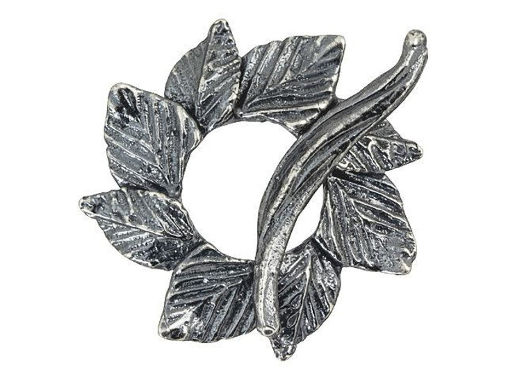 Anna Bronze Antique Silver Leaf Wreath Toggle Clasp