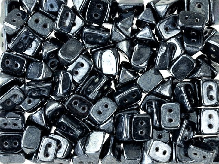 Czech Glass 6 x 4mm Hematite Two-Hole Trios Bead 2.5-Inch Tube by Starman Czech Glass 6 x 4mm Hematite Two-Hole Trios Bead 2.5-Inch Tube by Starman