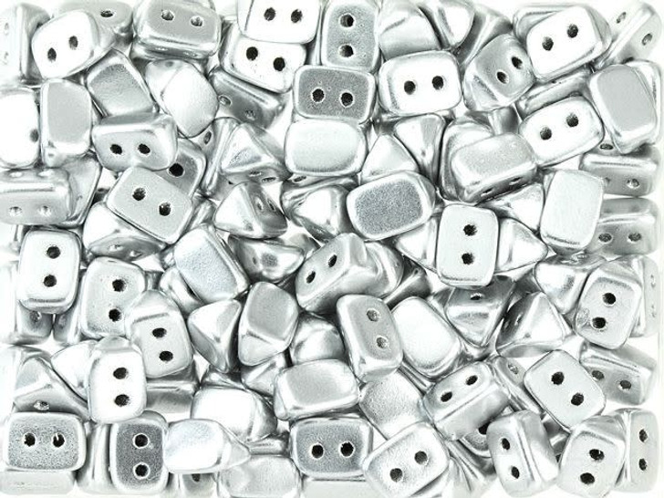 Czech Glass 6 x 4mm Matte - Metallic Dural Two-Hole Trios Bead 2.5-Inch Tube by Starman Czech Glass 6 x 4mm Matte - Metallic Dural Two-Hole Trios Bead 2.5-Inch Tube by Starman