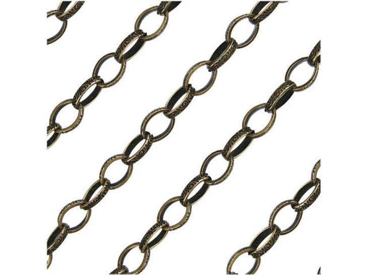 Antique Brass Celtic Chain by the Foot