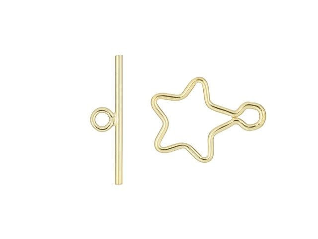 Gold-Filled 10mm Star Wire Toggle Clasp Set