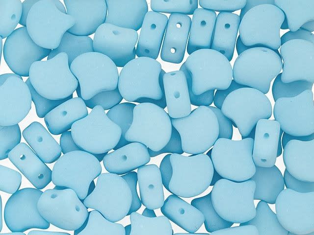 Matubo 2-Hole Bondeli Sky Blue Ginkgo Leaf Bead 2.5-Inch Tube