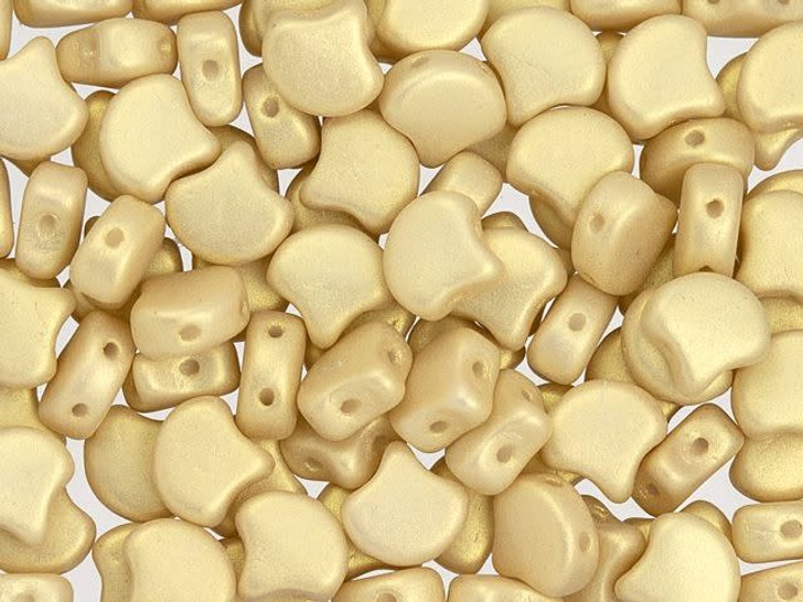 Matubo 2-Hole Chatoyant Light Gold Ginkgo Leaf Bead 2.5-Inch Tube