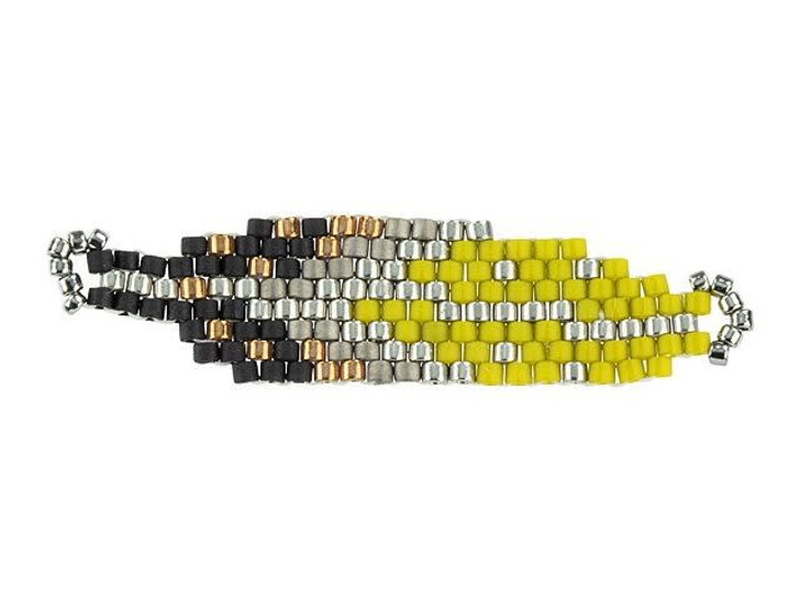 Miyuki Olive/Black Feather Beaded Focal Connector Link Miyuki Olive/Black Feather Beaded Focal Connector Link