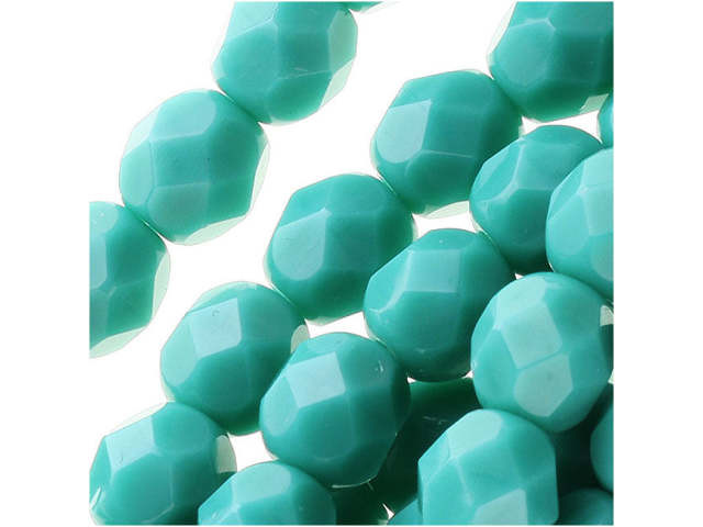 Czech Glass 6mm Persian Turquoise Fire-Polish Bead Strand by Starman