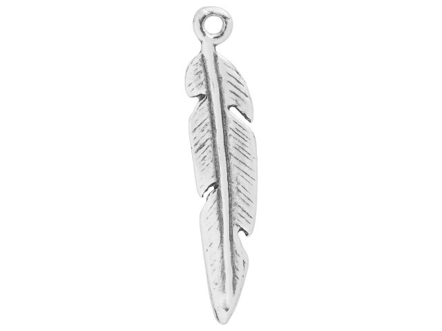 Artbeads Sterling Silver Large Feather Pendant