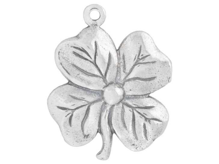 Artbeads Sterling Silver Large Four-Leaf Clover Charm