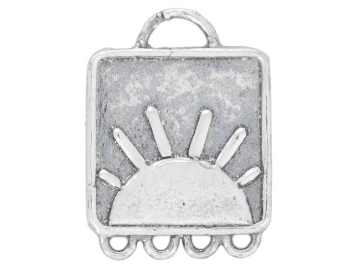 Artbeads Sterling Silver Square Rising Sun 4-1 Pendant