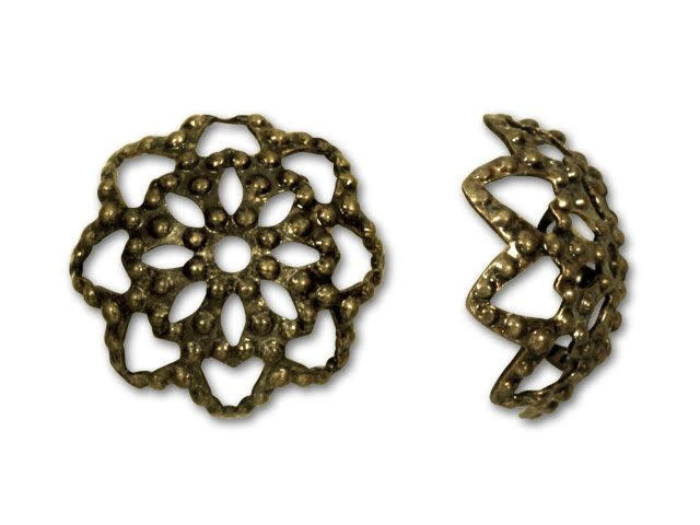 Antique Brass-Plated Large Bead Cap