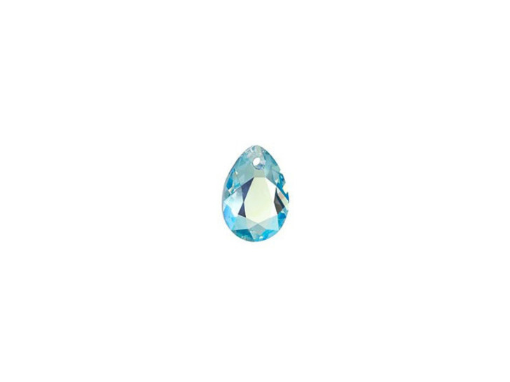 PRESTIGE Crystal Components 6433 9mm Pear Cut Pendant Aqua Shimmer