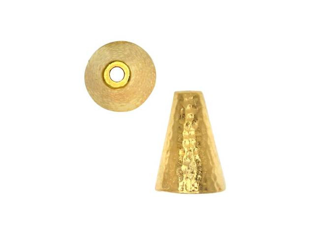 TierraCast 16mm Gold-Plated Pewter Hammertone Cone