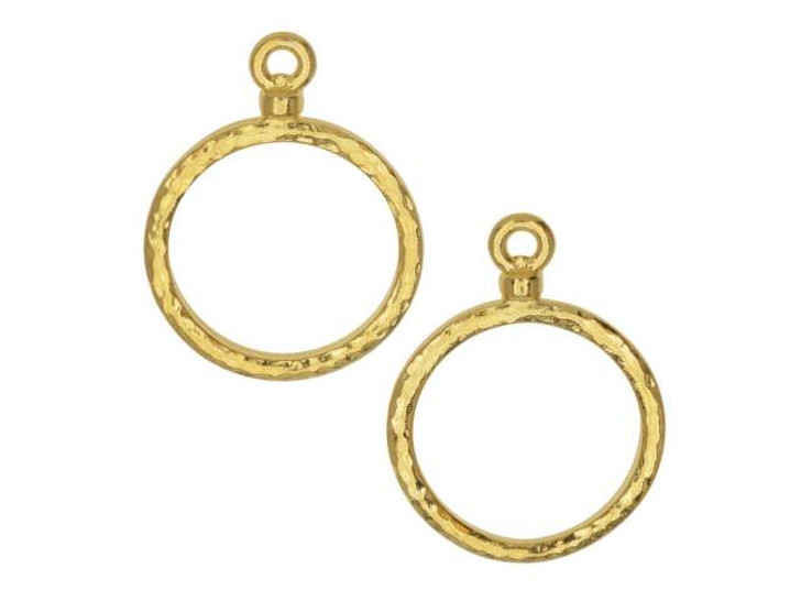 TierraCast 18mm Gold-Plated Pewter Stitch-Around Hoop Pendant