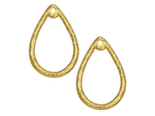 TierraCast 20 x 30mm Gold-Plated Pewter Stitch-Around Teardrop Chandelier