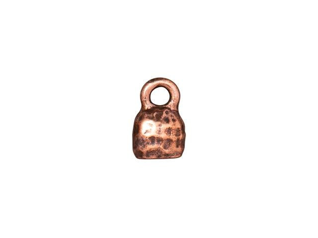 TierraCast 4 x 2mm Antique Copper-Plated Pewter Distressed Crimp End Cap