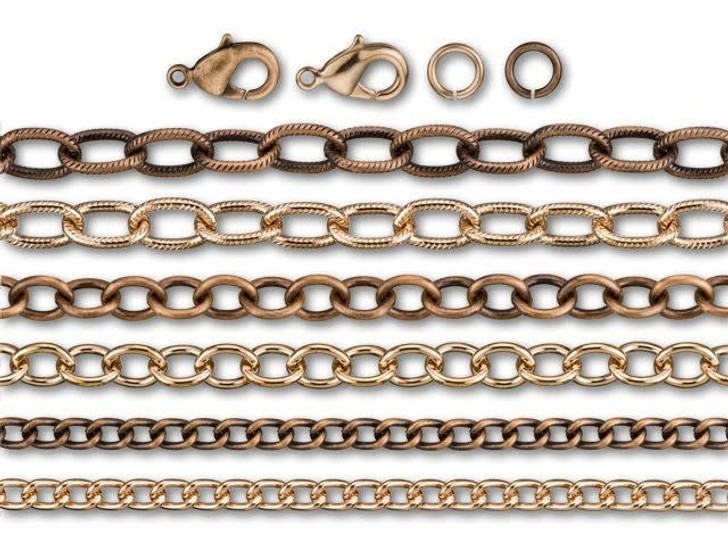 Antique Copper and Shiny Copper Duo Chain Jewelry Kit