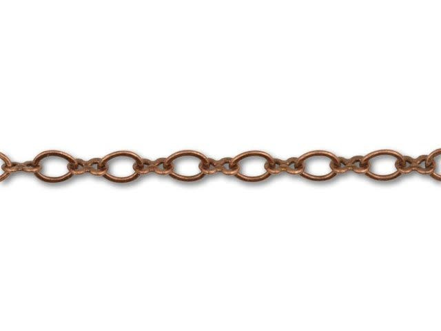Antique Copper-Plated 1+1 Infinity Link Chain by the Foot