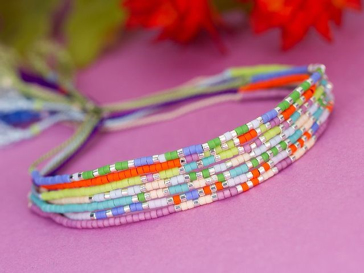 Buy Beaded Bracelet Set / Set of Five / Natural Glass Beads