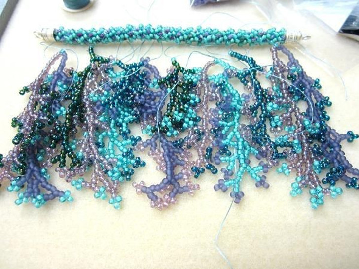 Blue Dyed Coral Bead String