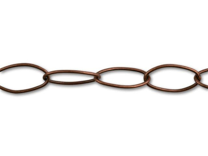 Antique Copper-Plated Oval Link Chain by the Foot