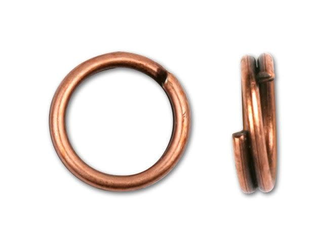 Antique Copper-Plated Split Ring 7mm