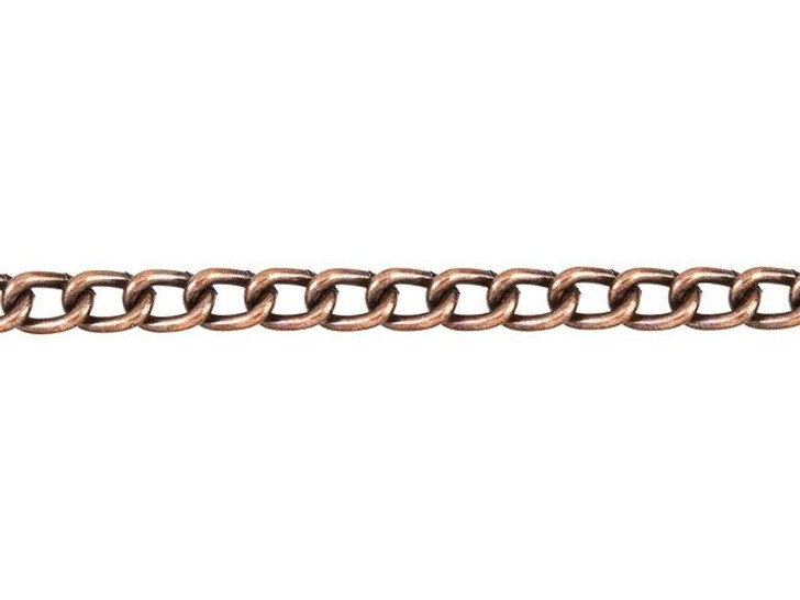Antique Copper-Plated Steel Curb Chain by the Foot