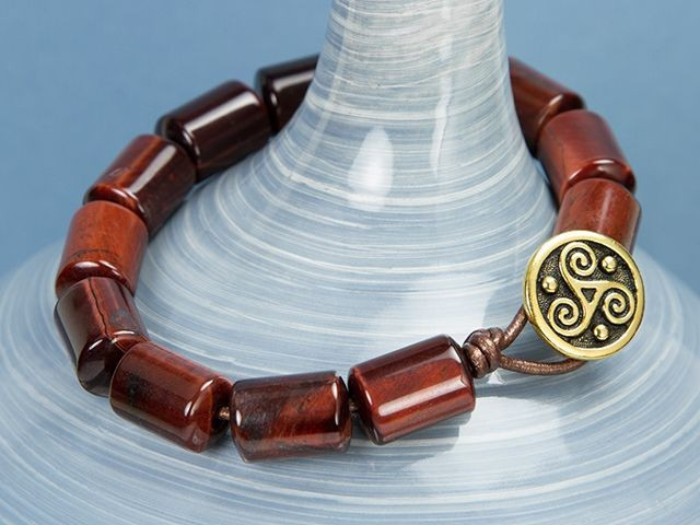 Katie's Leather and Gemstones Bracelet