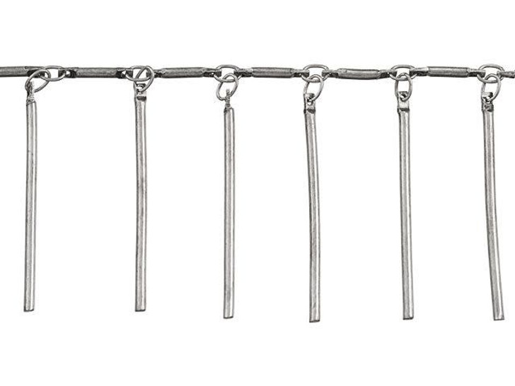 Antique Silver-Plated Brass Dangle Chain by the Foot