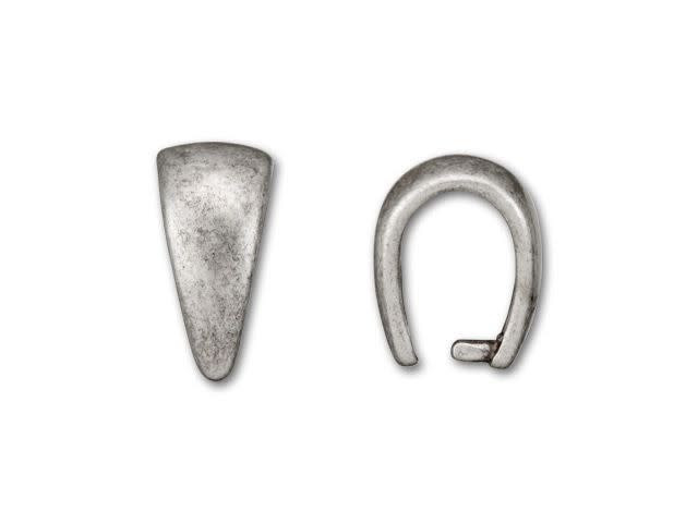 Antique Silver-Plated Small Plain Pinch Bail