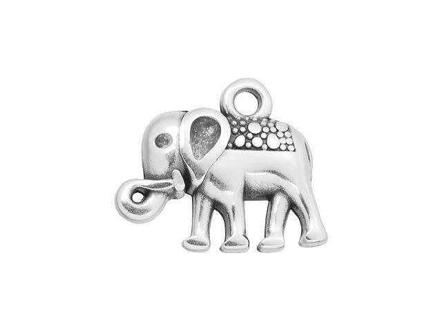 Antique Silver-Plated Tribal Elephant Charm