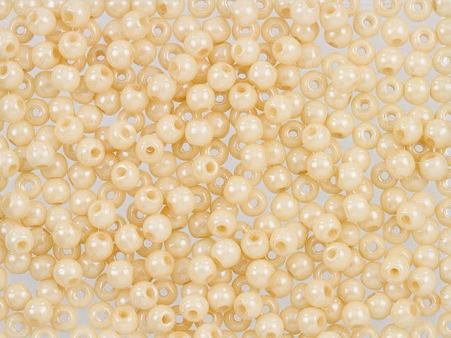 Czech Glass Round Beads Opaque Luster Champagne 3mm (100pc Strand) by Starman
