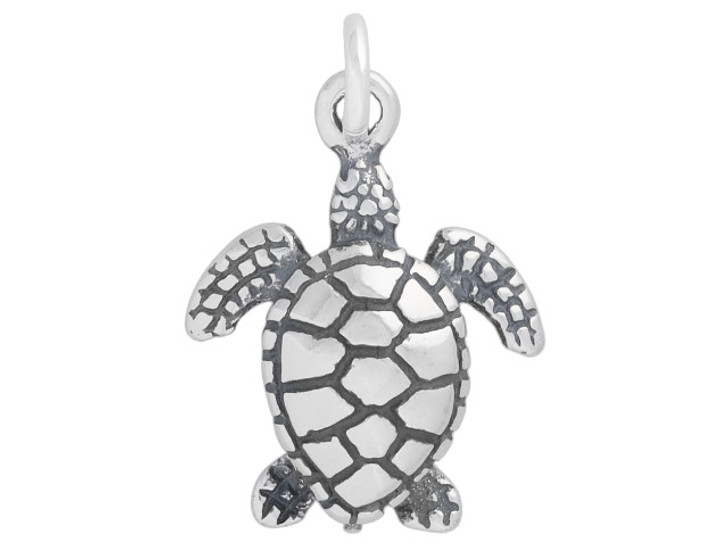 14812 5pcs Vintage Silver Tortoise Charm Animal Sea-Turtle Pendant 