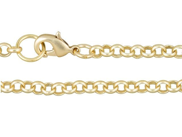 Artbeads 7-Inch Satin Hamilton Gold-Plated Rolo Chain Finished Bracelet for Charms