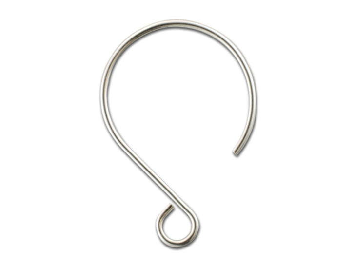 Fish Hook Earring Wires with Bead Sterling Silver (Pair)