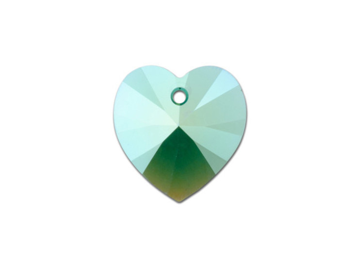 PRESTIGE Crystal Components 6228 18mm Heart Pendant Emerald Shimmer