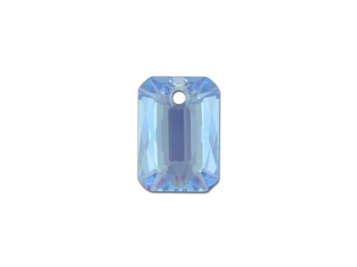 PRESTIGE Crystal Components 6435 12mm Emerald Cut Pendant Aquamarine Shimmer