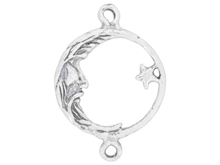 Sterling Silver Man in the Moon with Star Link