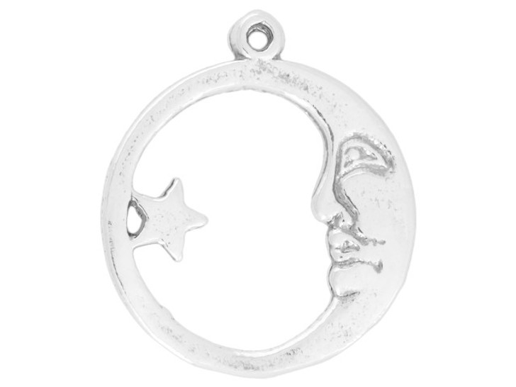 Artbeads Sterling Silver Man in the Moon with Star Dangle Artbeads Sterling Silver Man in the Moon with Star Dangle