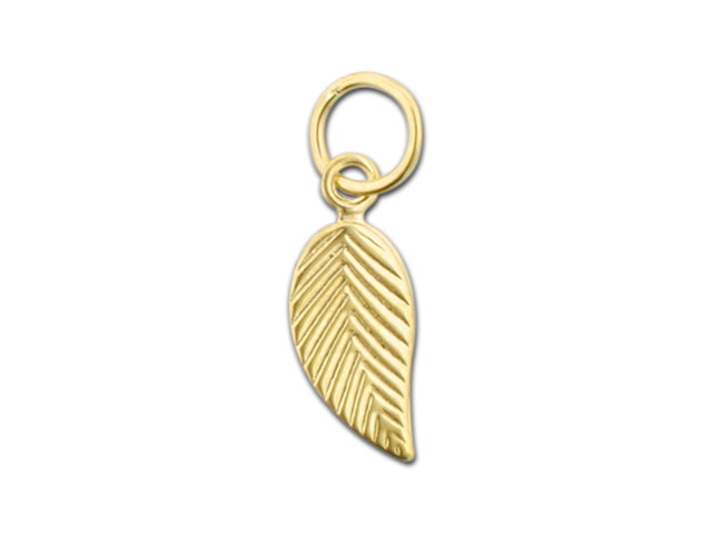 Gold-Filled 10 x 5mm Leaf Hooplet Charm