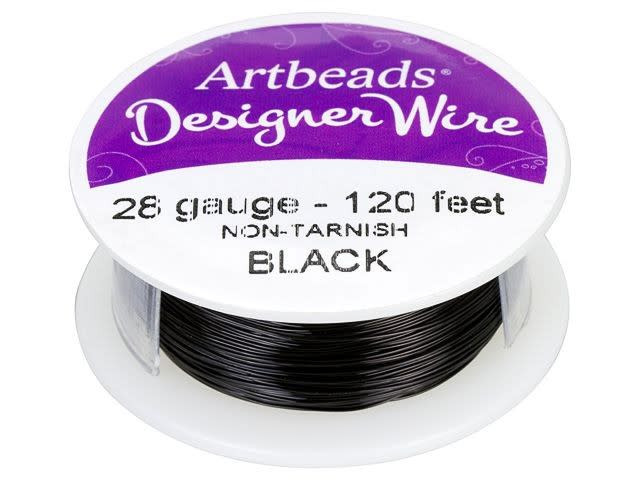 Artbeads Designer Wire - Black Non-Tarnish 28 Gauge (120 ft. spool)